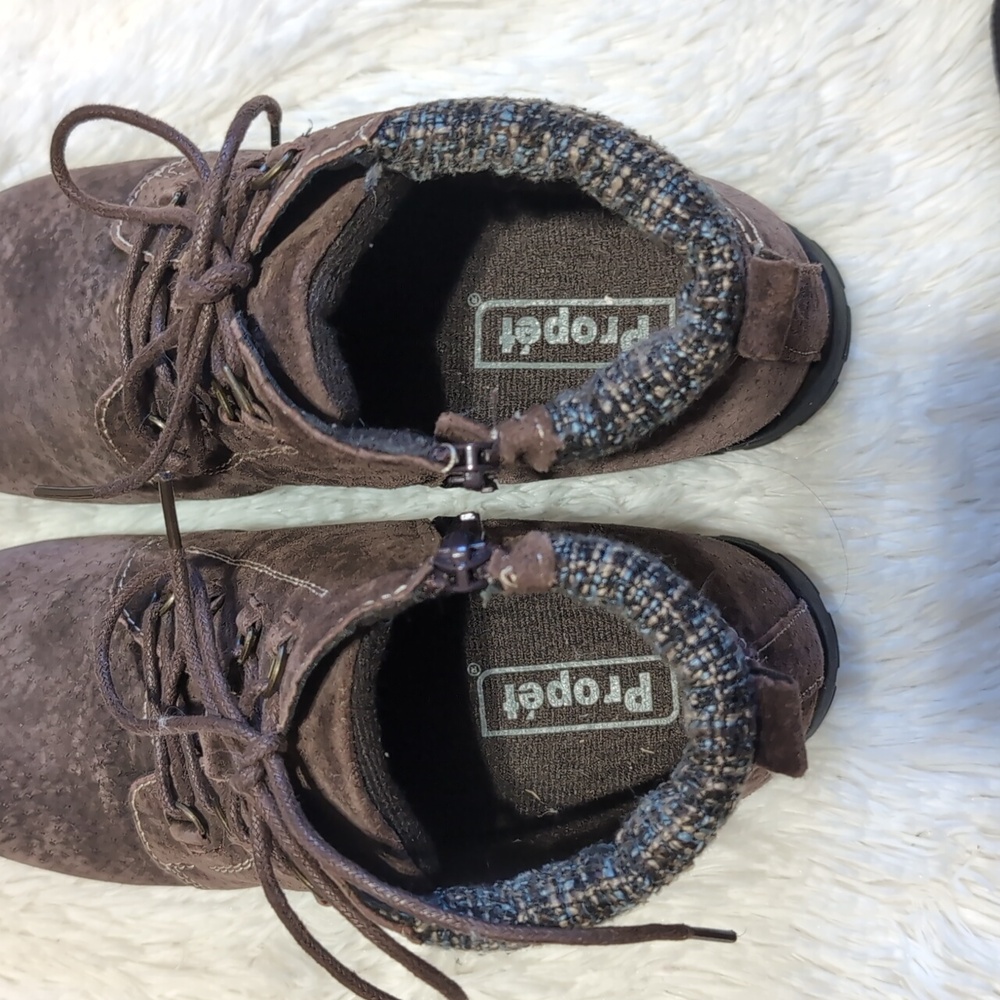 Propet Delaney Brown Suede Leather Hiking Chukka Lace Up Boots with Box 6.5 Wide - Picture 10 of 12